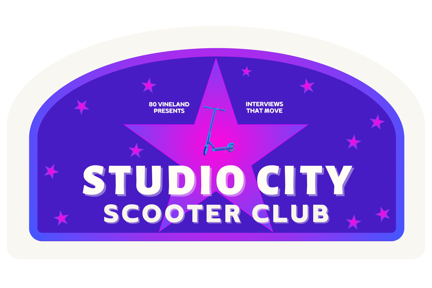 Studio City Scooter Club LOGO STICKER (white border)